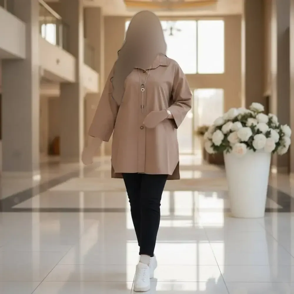 مانتو باکسی ستایش لنین پنبه رنگبندی متنوع سایز فری