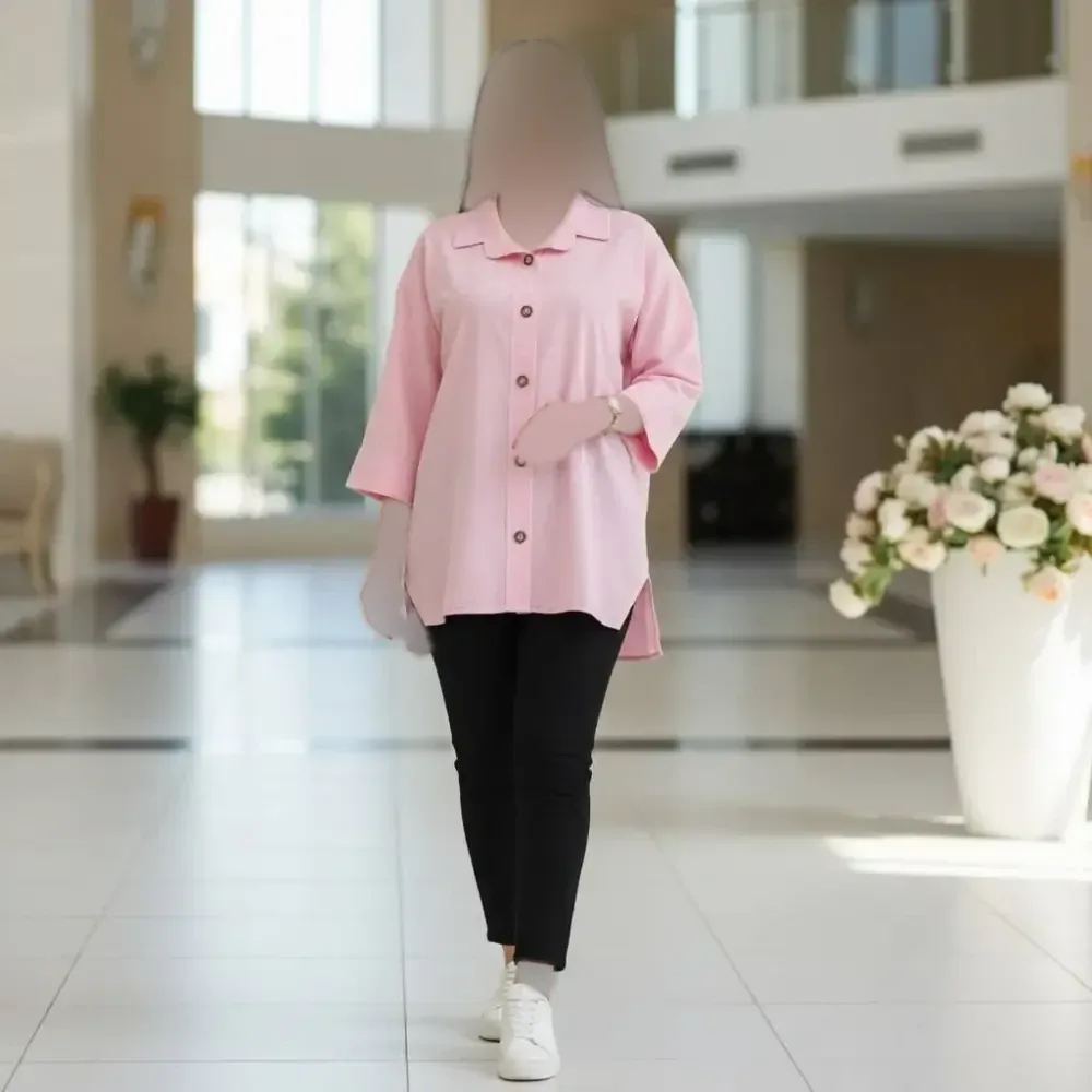 مانتو باکسی ستایش لنین پنبه رنگبندی متنوع سایز فری