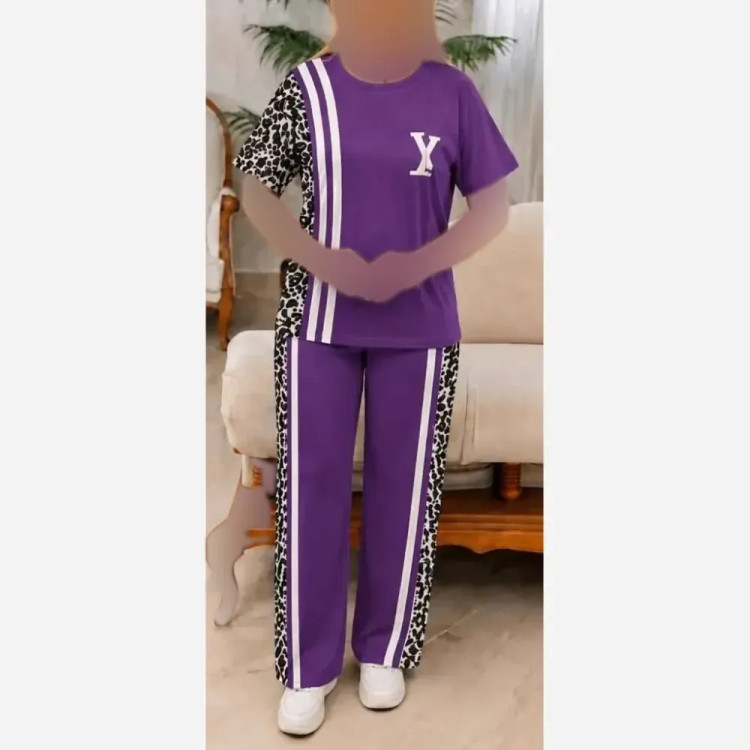 ست تیشرت و شلوار ترانه جنس پنبه باکیفیت فری سایز