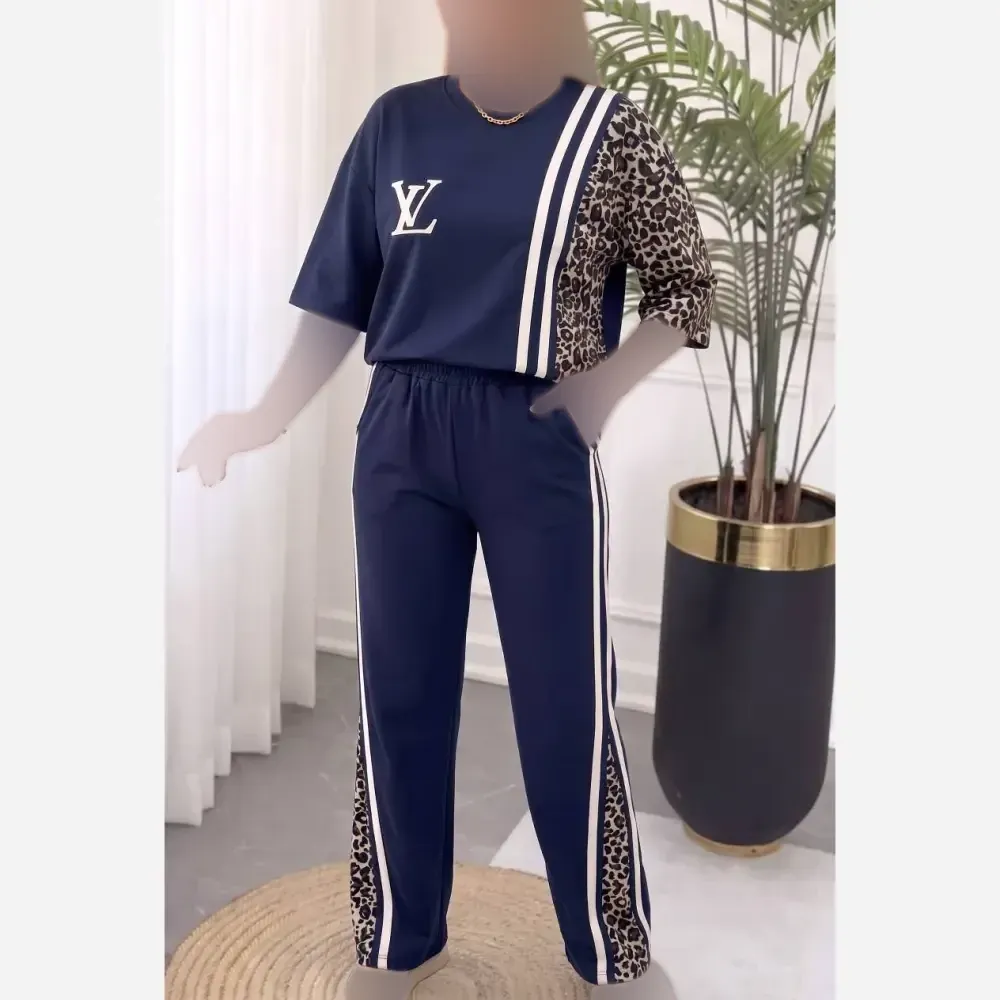 ست تیشرت و شلوار ترانه جنس پنبه باکیفیت فری سایز