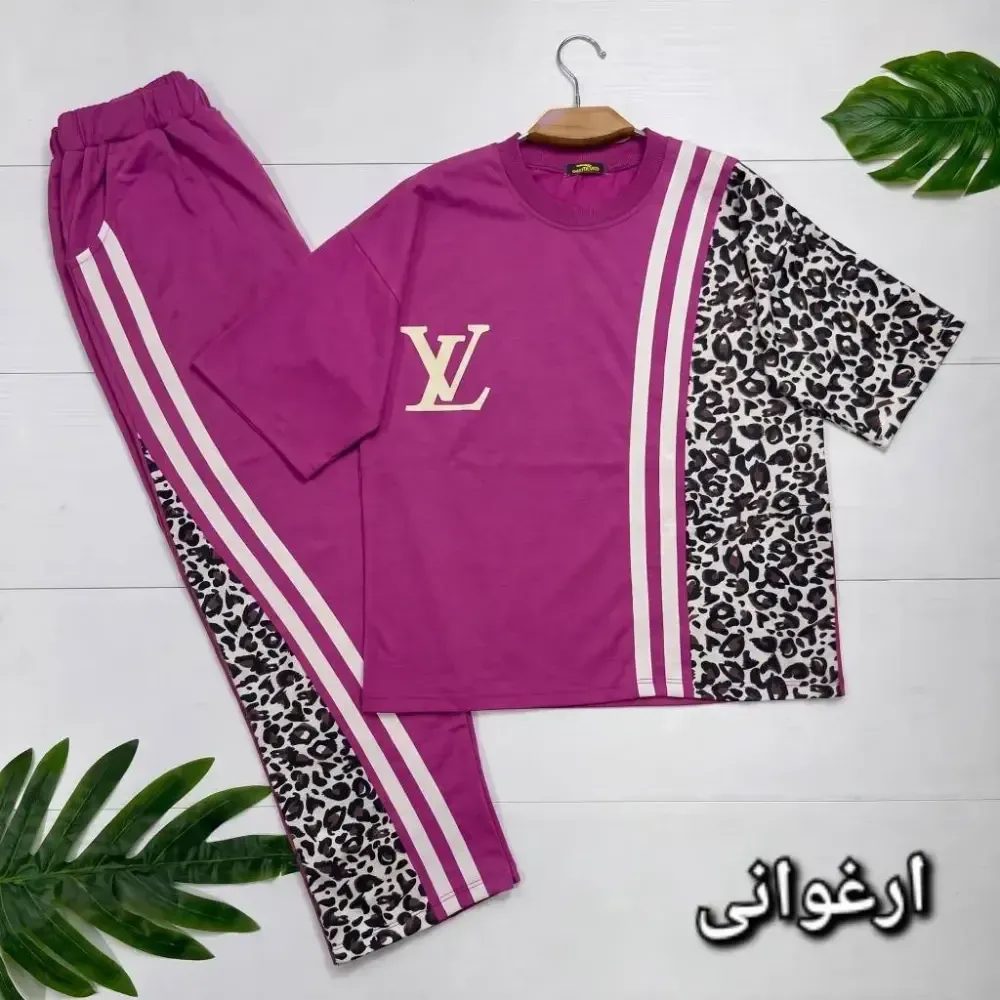 ست تیشرت و شلوار ترانه جنس پنبه باکیفیت فری سایز
