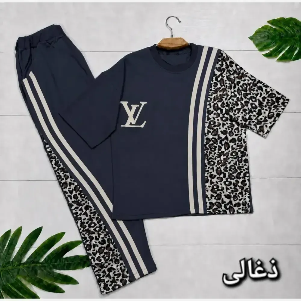 ست تیشرت و شلوار ترانه جنس پنبه باکیفیت فری سایز