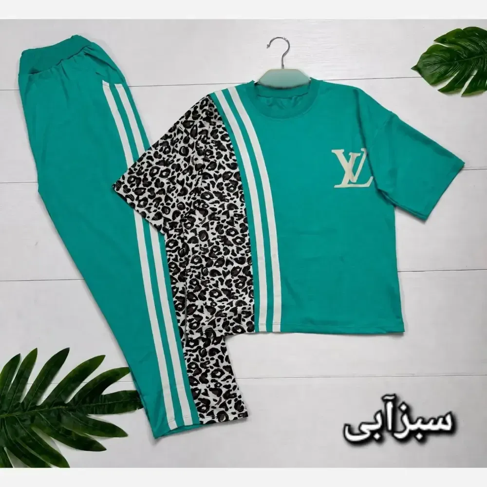 ست تیشرت و شلوار ترانه جنس پنبه باکیفیت فری سایز