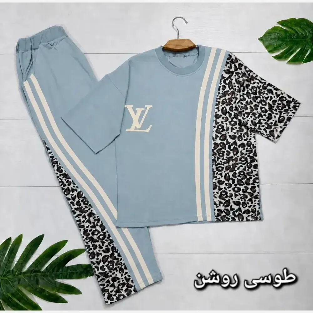 ست تیشرت و شلوار ترانه جنس پنبه باکیفیت فری سایز