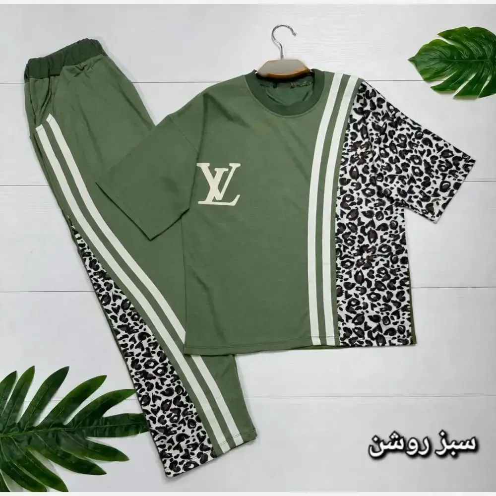 ست تیشرت و شلوار ترانه جنس پنبه باکیفیت فری سایز