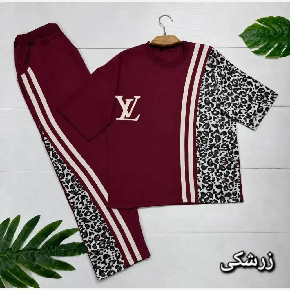 ست تیشرت و شلوار ترانه جنس پنبه باکیفیت فری سایز