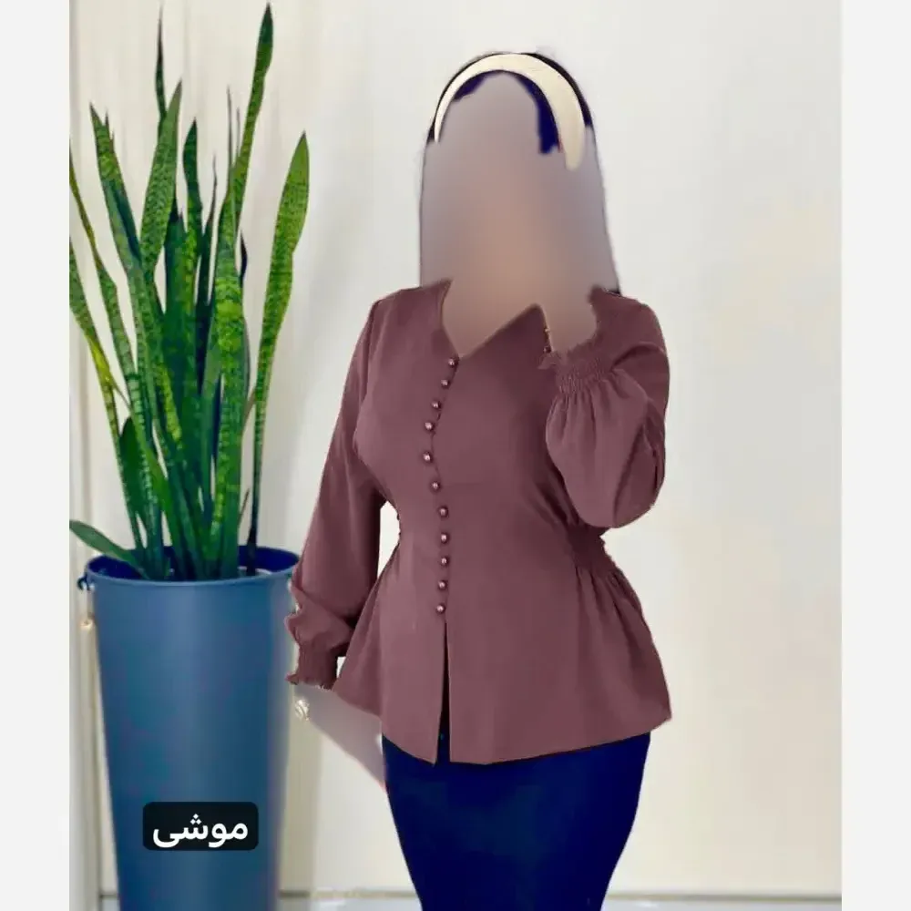 شومیز زنانه قواره دار جنس کریستال و کرپ حریر سایز 38 تا 52