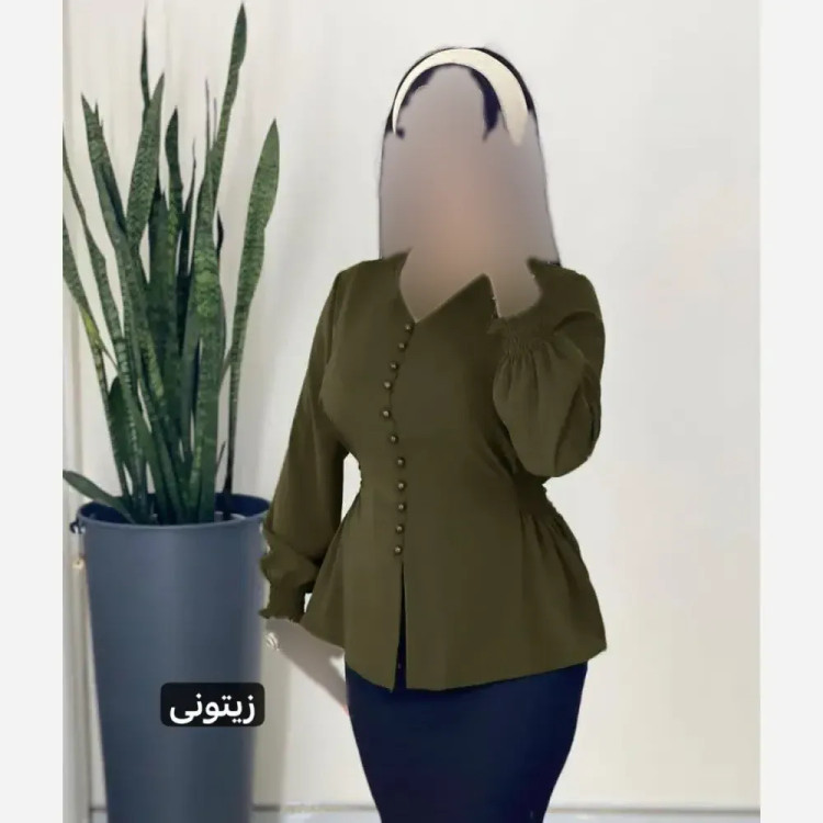 شومیز زنانه قواره دار جنس کریستال و کرپ حریر سایز 38 تا 52