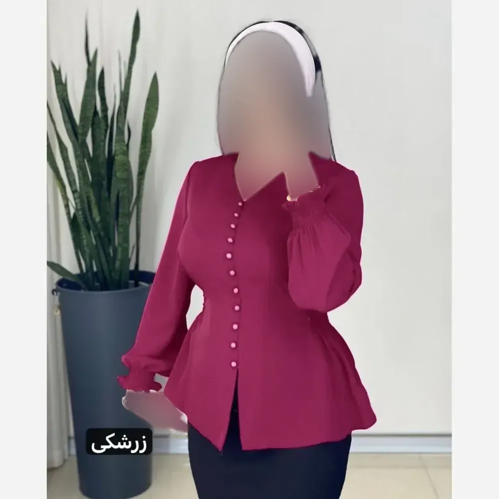 شومیز زنانه قواره دار جنس کریستال و کرپ حریر سایز 38 تا 52