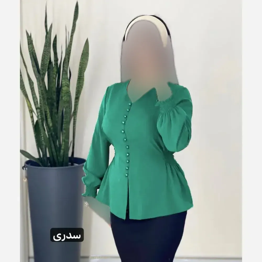 شومیز زنانه قواره دار جنس کریستال و کرپ حریر سایز 38 تا 52