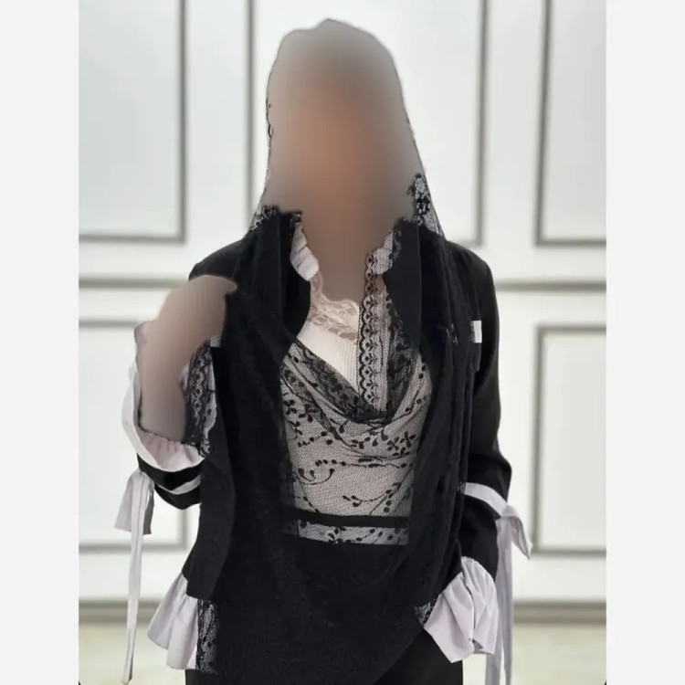 شال تور دانتل طرحدار حاشیه دار سایز 180 در 70 زنانه