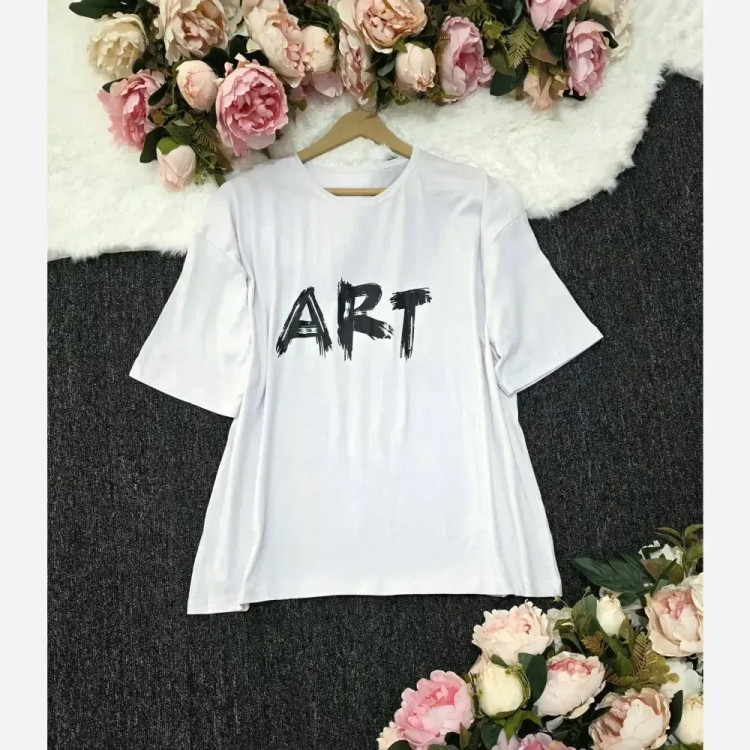 تیشرت باکسی ART پنبه 100٪ فری سایز 38 تا 50 زنانه اورسایز