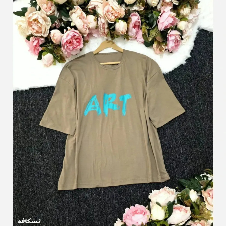 تیشرت باکسی ART پنبه 100٪ فری سایز 38 تا 50 زنانه اورسایز