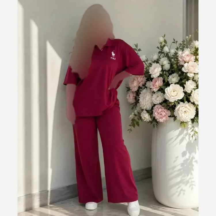 ست پولوشرت و شلوار نیم بگ زنانه گلکسی نخ پنبه سایز 38 تا 48