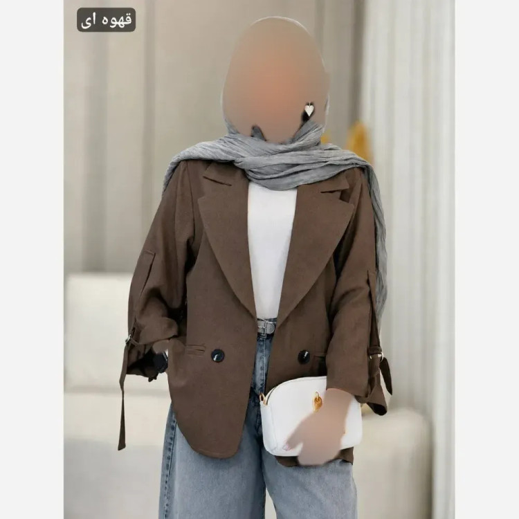 مانتو کتی آستین سگک دار زنانه جنس کتان لنین فری سایز 36 تا 46 قد 75