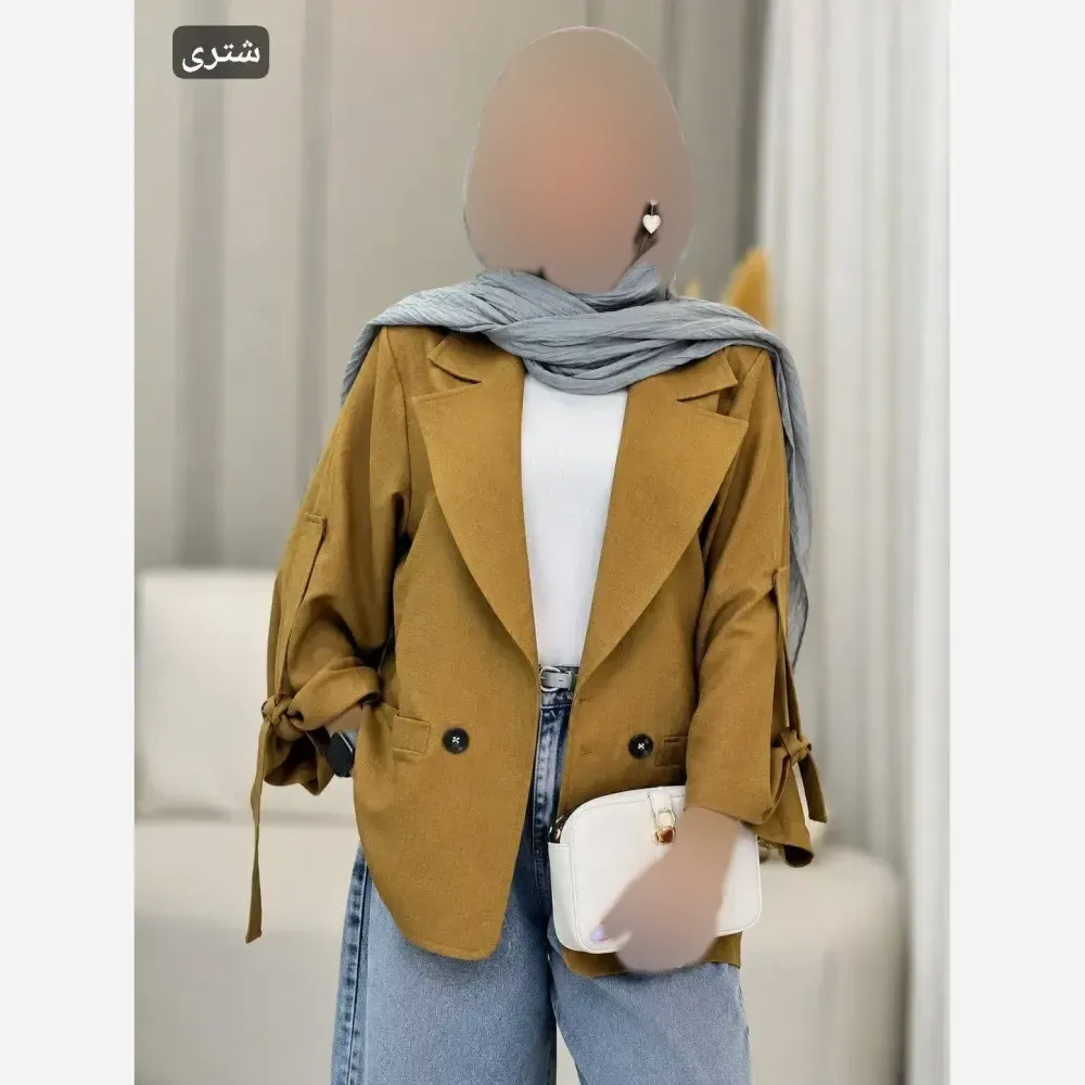 مانتو کتی آستین سگک دار زنانه جنس کتان لنین فری سایز 36 تا 46 قد 75