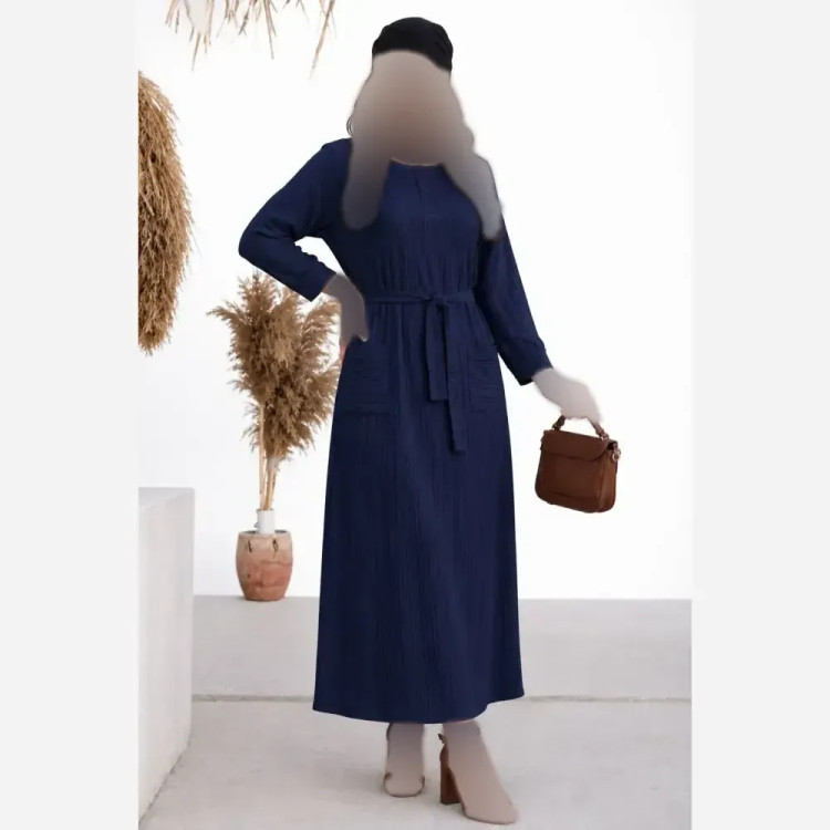 کفتان بلند زنانه ایوا درجه یک سایز 38 تا 44 رنگ سرمه ای و کرم
