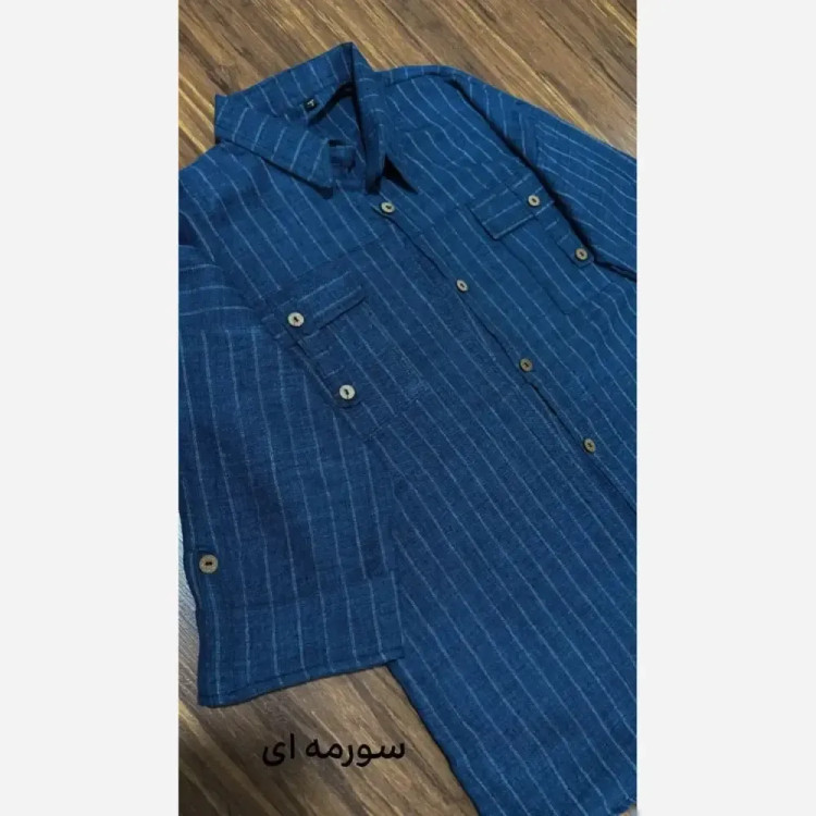 شومیز مانتویی دیپلمات شانتون اعلا فری سایز جیب دار