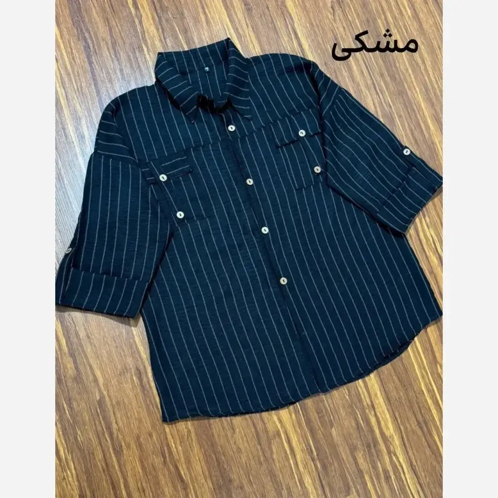 شومیز مانتویی دیپلمات شانتون اعلا فری سایز جیب دار