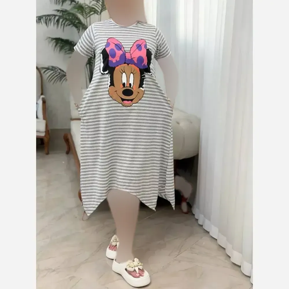 ساحلی ویسکوز پنبه طرح میکی فری سایز قد 120