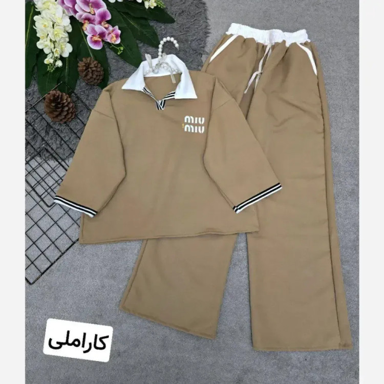ست بلوز و شلوار مازراتی زنانه مدل میو میو سایز فری