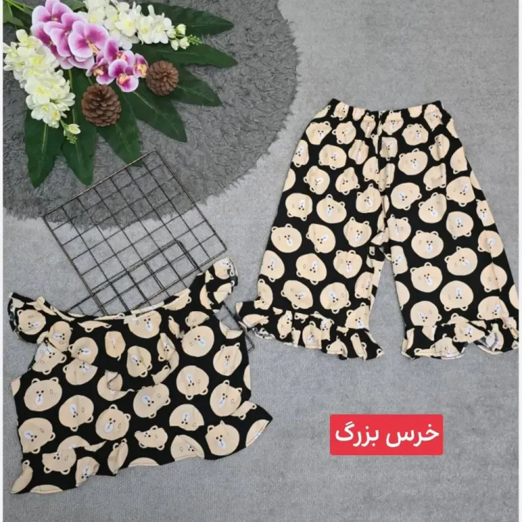 ست تاپ و شلوارک زنانه ماریا تمام نخ خنک تابستانی سایز 36 تا 46