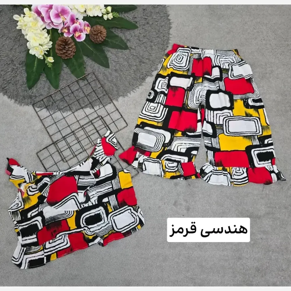 ست تاپ و شلوارک زنانه ماریا تمام نخ خنک تابستانی سایز 36 تا 46