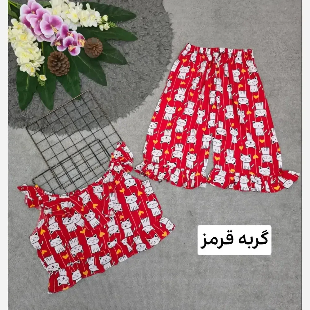 ست تاپ و شلوارک زنانه ماریا تمام نخ خنک تابستانی سایز 36 تا 46