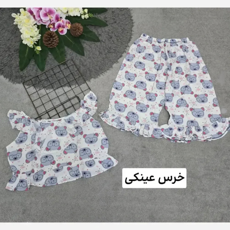 ست تاپ و شلوارک زنانه ماریا تمام نخ خنک تابستانی سایز 36 تا 46