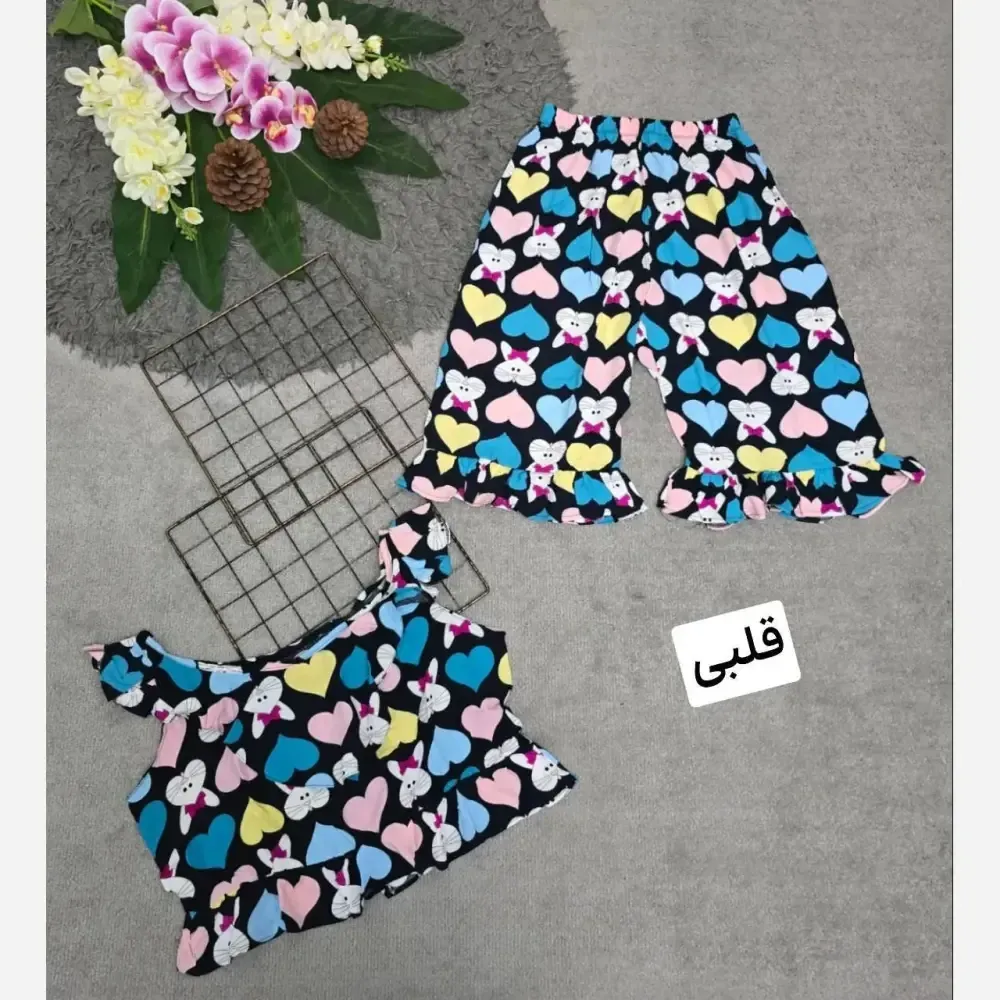 ست تاپ و شلوارک زنانه ماریا تمام نخ خنک تابستانی سایز 36 تا 46