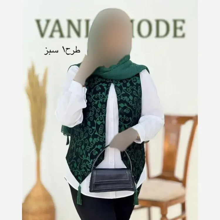 ژیله زنانه تافته سوزن دوزی مدل گلبهار فری سایز