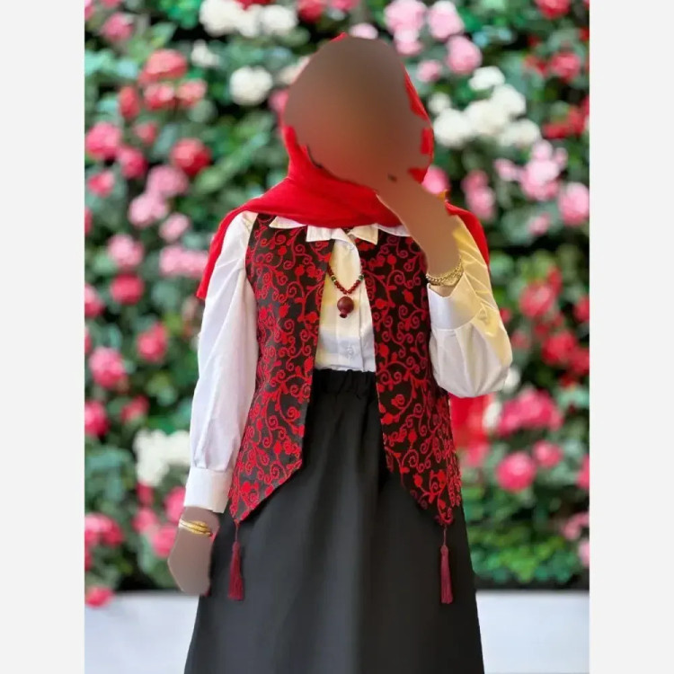 ژیله زنانه تافته سوزن دوزی مدل گلبهار فری سایز