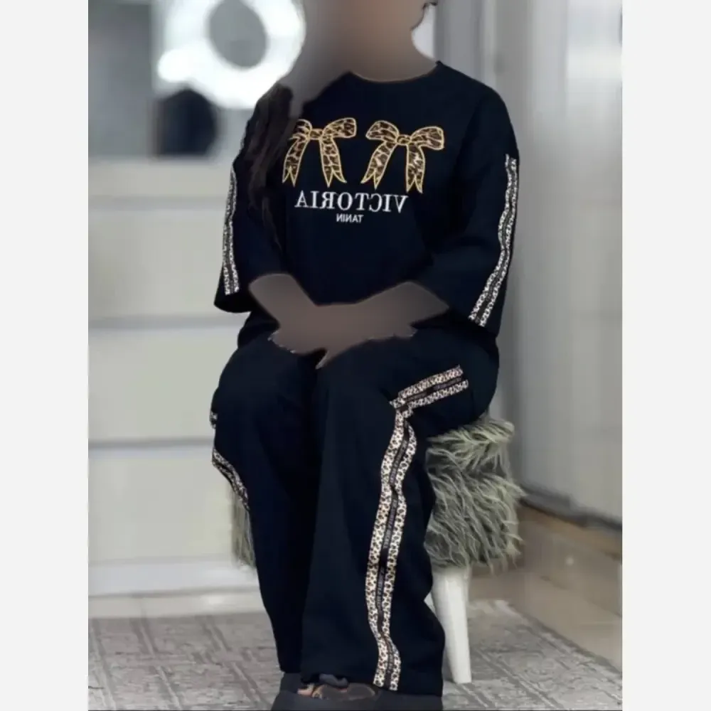 ست تیشرت شلوار ویکتوریک پنبه گلکسی فری سایز زنانه