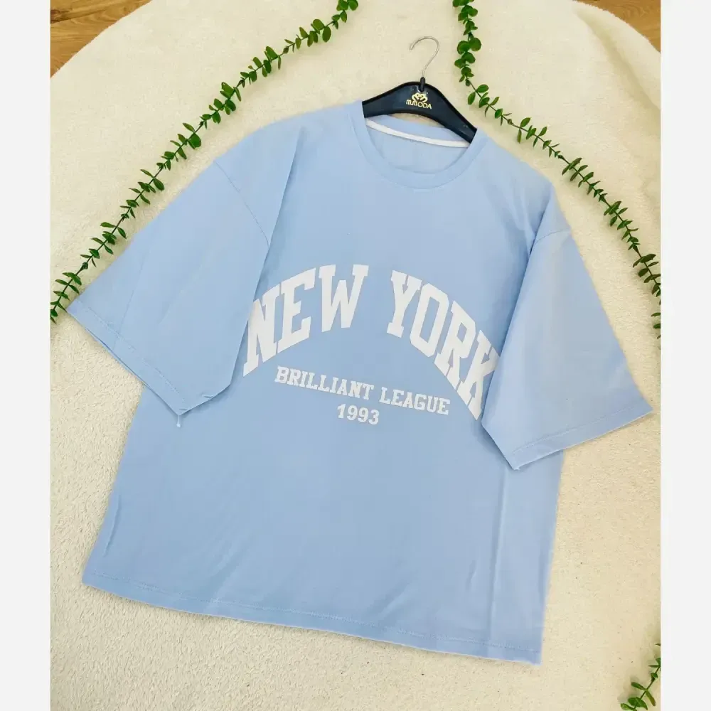 تیشرت باکسی زنانه مدل NEW YORK 1993 جنس سوپر پنبه فری سایز