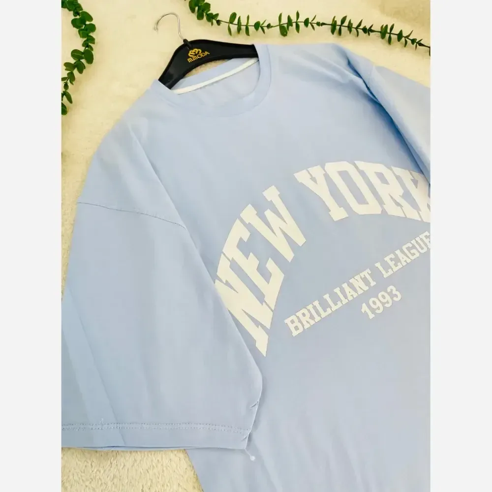 تیشرت باکسی زنانه مدل NEW YORK 1993 جنس سوپر پنبه فری سایز