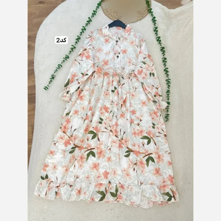 پیراهن پنبه نخی گلشید سایز فری سایز 36 تا 48