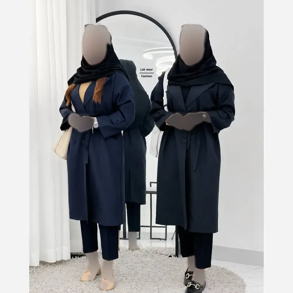 مانتو دیپلمات زنانه مدل کیانا جنس دیپلمات مکانیک اعلا رنگ مشکی و سرمه ای