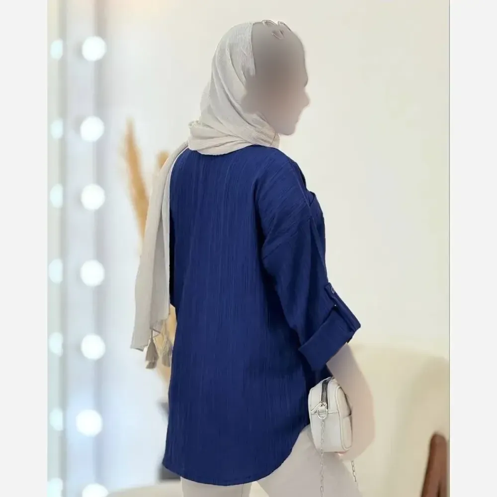 شومیز مانتویی کراش پاگن دار خنک و تابستانی