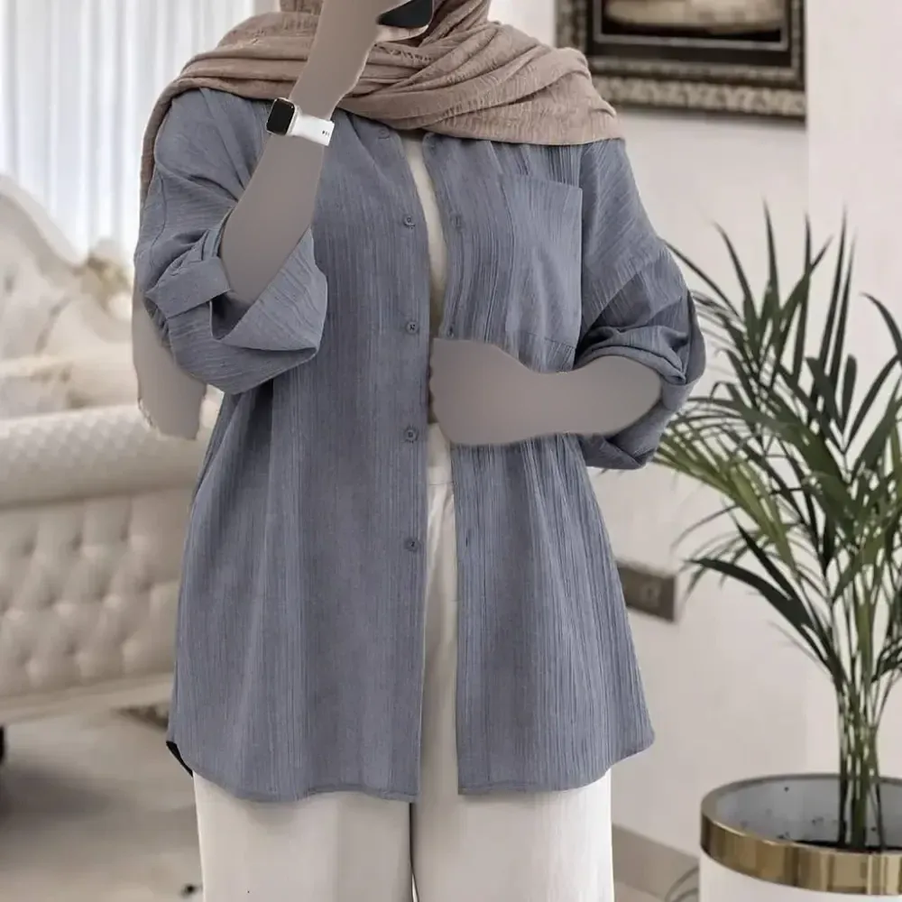 شومیز مانتویی کراش پاگن دار خنک و تابستانی