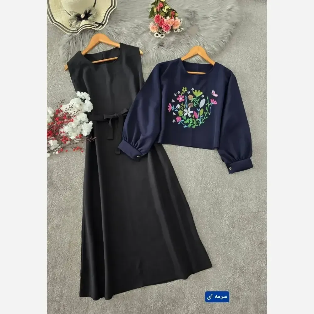 رویه و سارافون آرامش مازراتی گلدوزی شده فری سایز زنانه