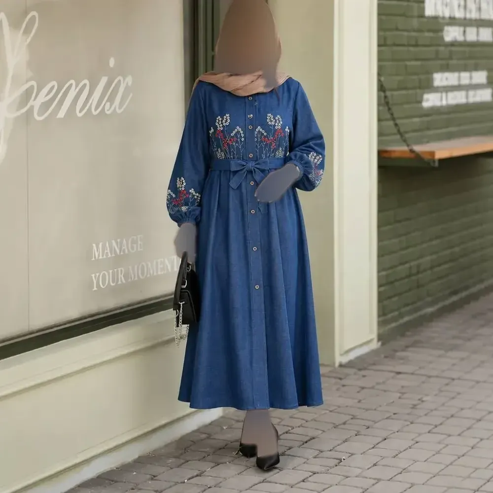 پیراهن گلدوزی نگار شانتون فری سایز زنانه قد 120 دور سینه 112 آستین گلدوزی شده
