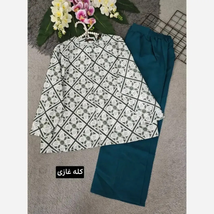 کت شلوار زنانه مجلسی مازراتی ایروانا رنگ کله غازی فری سایز
