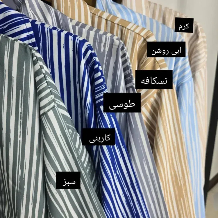 شومیز فلور کرپ زنانه کرم فری سایز 36 تا 46 قد 66