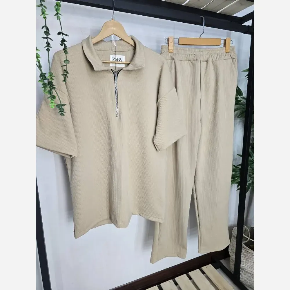 ست نیم زیپ اهورا فتیله ای درجه یک بهاره فری سایز مردانه