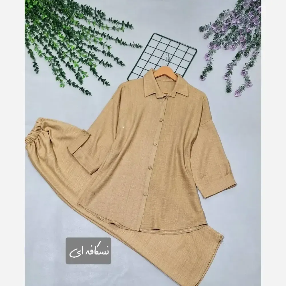 ست شومیز و شلوار نگینی شانتون زنانه سایز 38 تا 46 در رنگ بندی متنوع