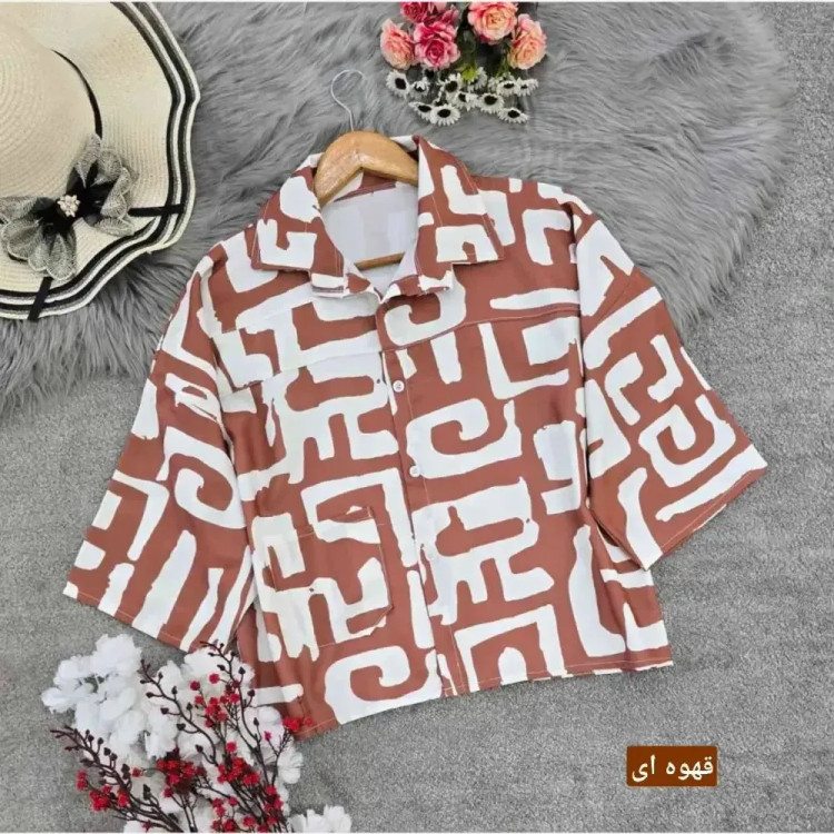 شومیز باکسی طرحدار سوفیا ژاکارد فری سایز زنانه