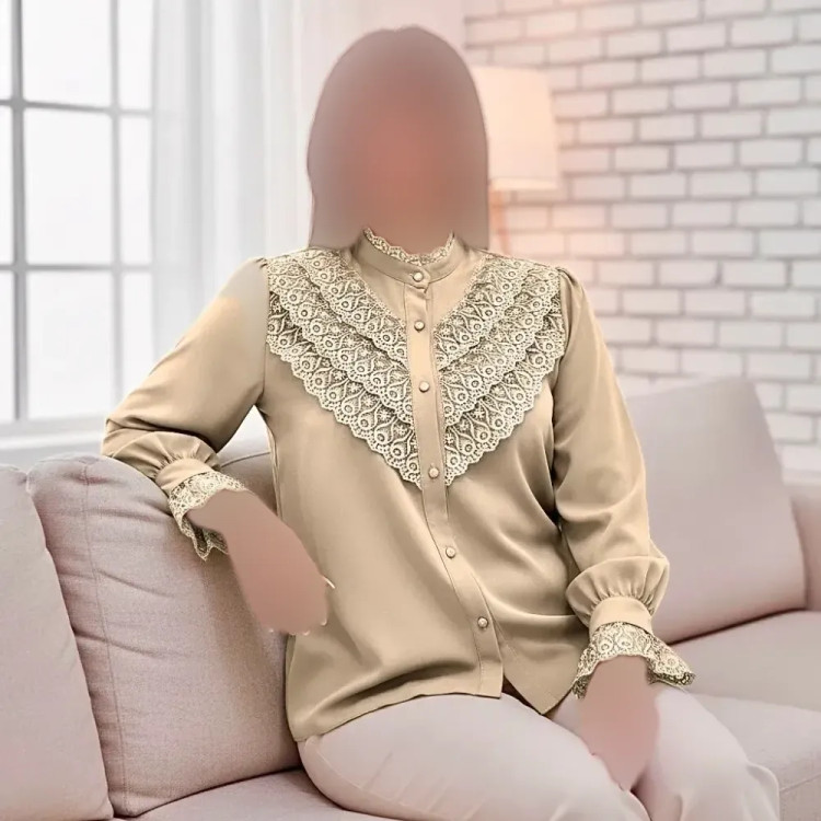 شومیز زنانه نسترن مزون دوز جنس الیزه مصری اعلا خرج کار گیپور ترک وارداتی سبز کرم مشکی آبی سفید