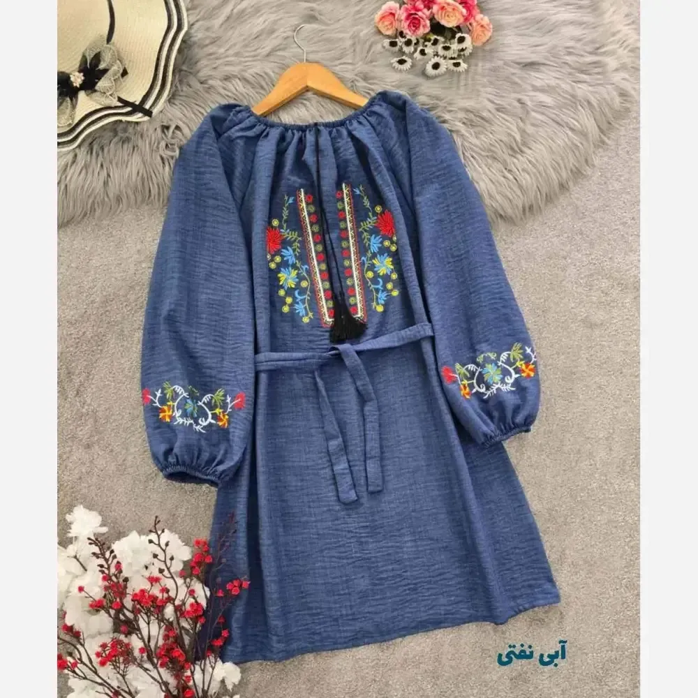 شومیز گلدوزی مارال جنس شانتون فری سایز