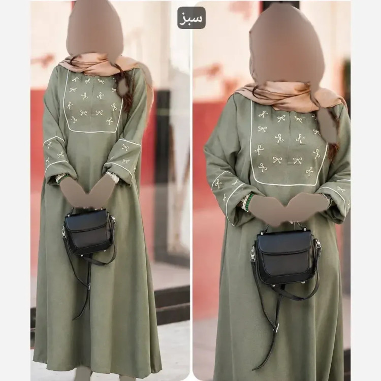پیراهن نورا جنس دبل عنکبوتی فری سایز 38 تا 46