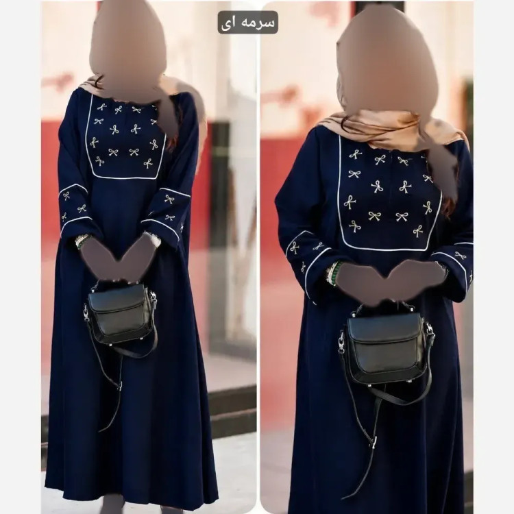 پیراهن نورا جنس دبل عنکبوتی فری سایز 38 تا 46